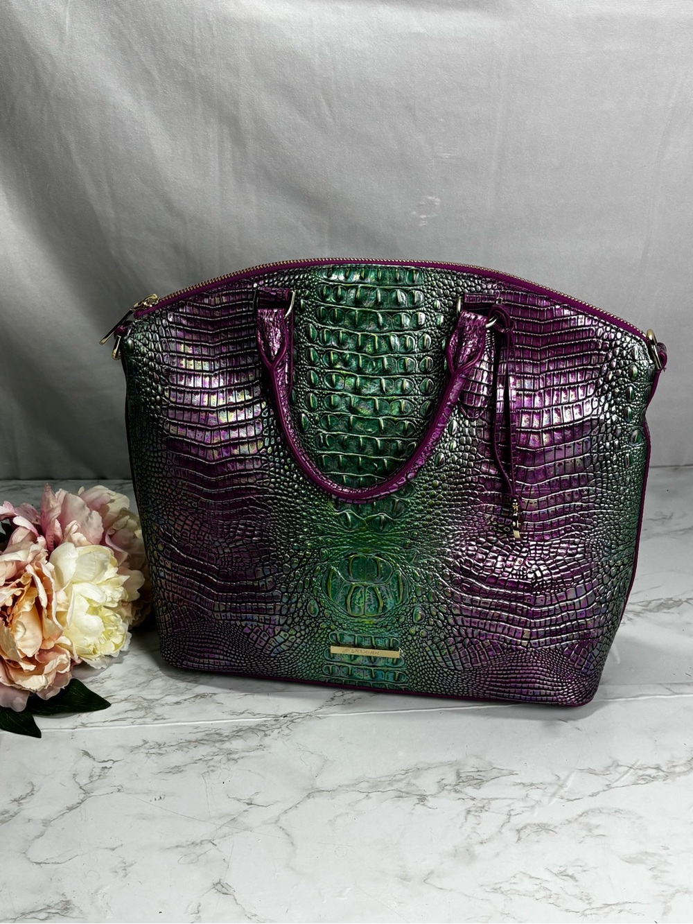 Brahmin Large Duxbury Satchel | Hyacinth Ombre Mini Melbourne | EUC